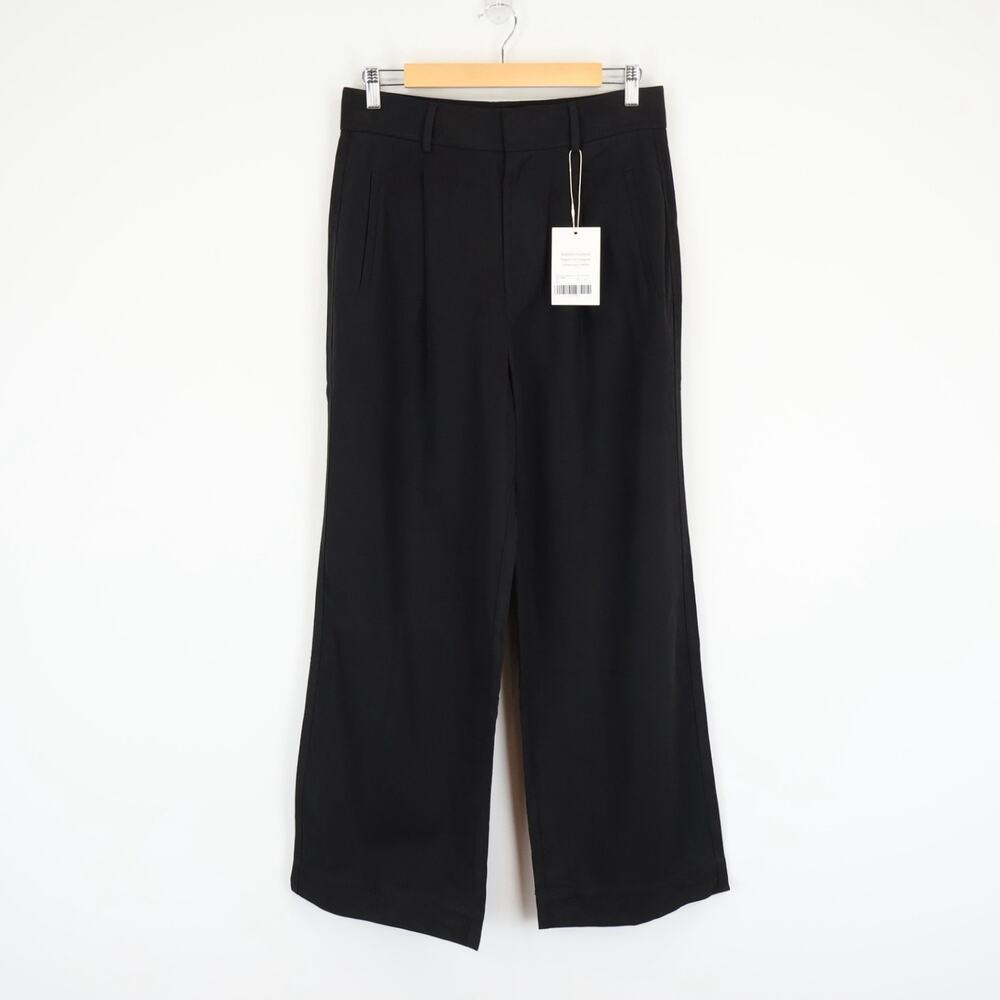 NWT Everlane The Draper Pleated Wide-Leg Pant In Buttersmooth Black Size 6 - Picture 4 of 10